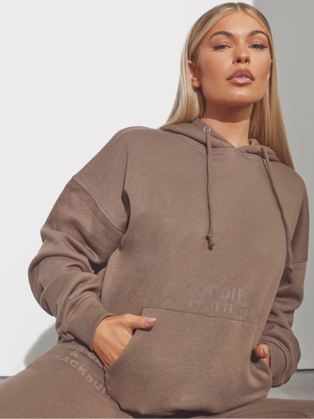 Pretty Little Thing Brown Hoodie